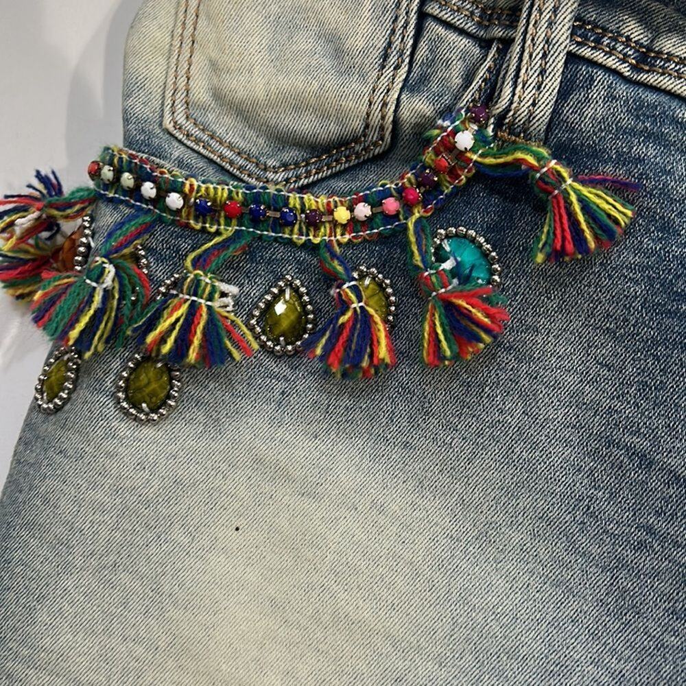 Chelsea & Violet Denim Jeweled Shorts - Sz 31 - NWT - Picture 5 of 7